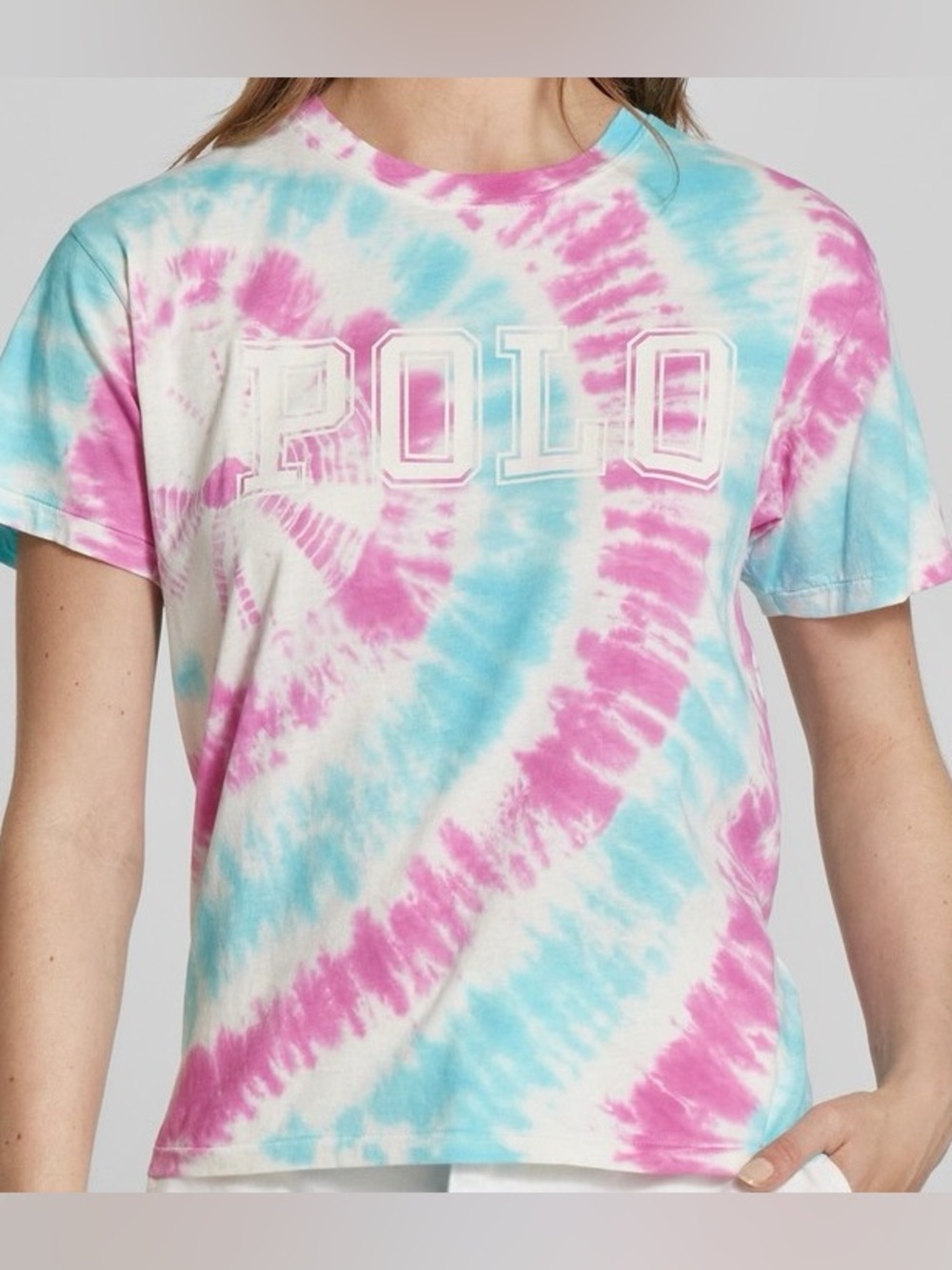 New Polo Ralph Lauren Women's Tie-Dye Tee with Logo Tee Shirt - XS 100% Cotton